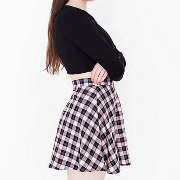 American Apparel Skirts American Apparel Pink Black Plaid - Main Image